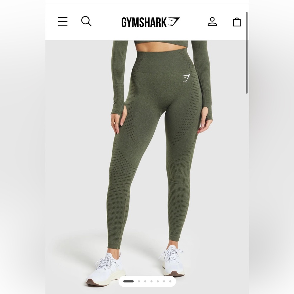 Gymshark Vital Seamless 2.0 Leggings - Base Green Marl Size S